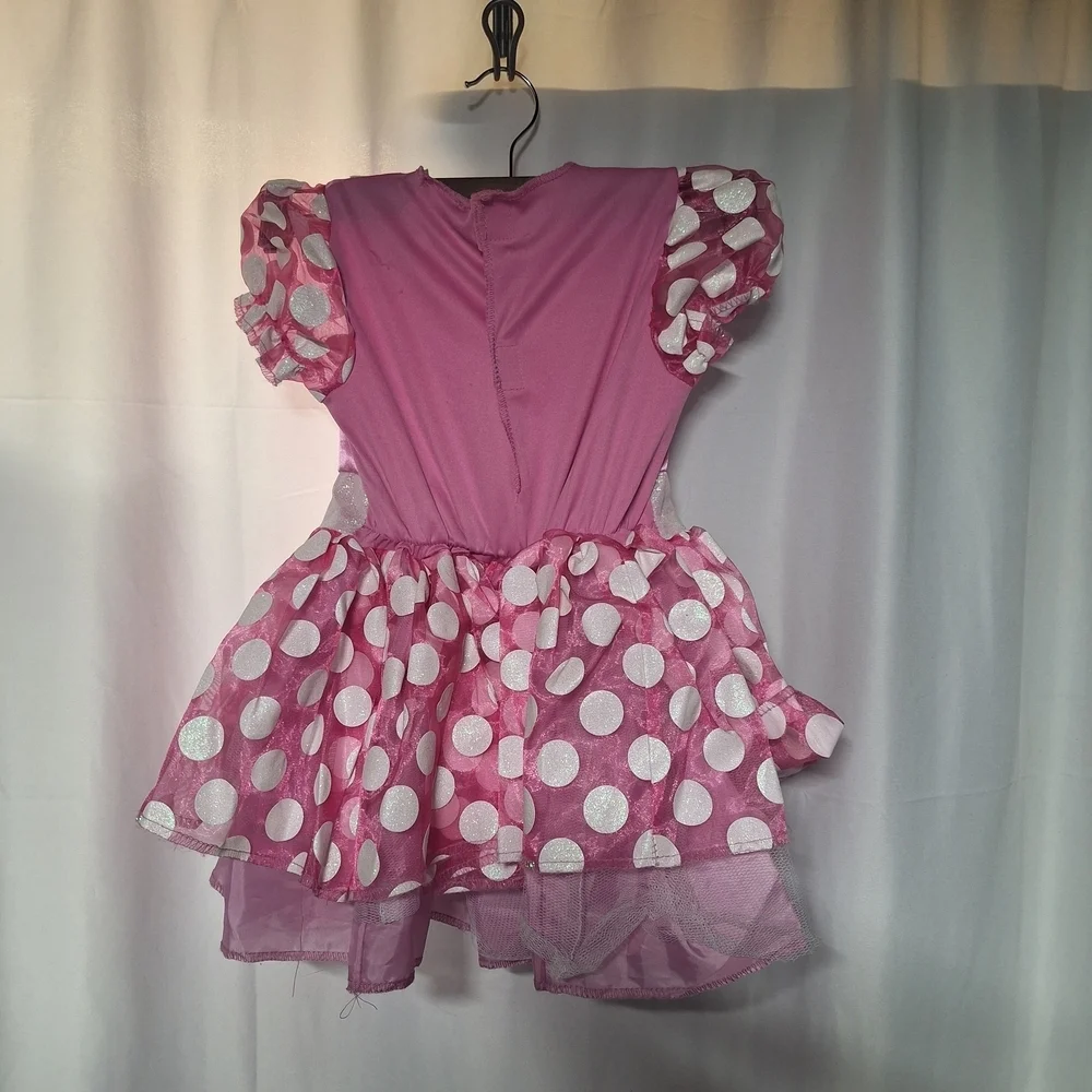 Disney Pink and White Polka Dot Minnie Mouse Kids Dress